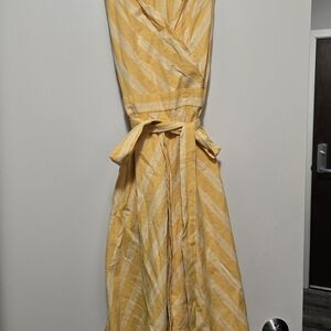New York & Company Yellow Halter Maxi Sundress